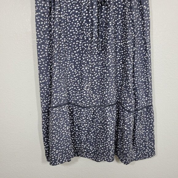 Ingrid & Isabel Maternity Maxi Dress Women Medium Blue Polka Dot 3/4 Sleeve - Picture 7 of 11